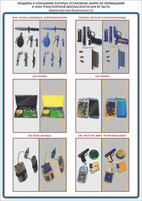 Предметы в отношении которых установлен запрет на перемещение в зону транспортной