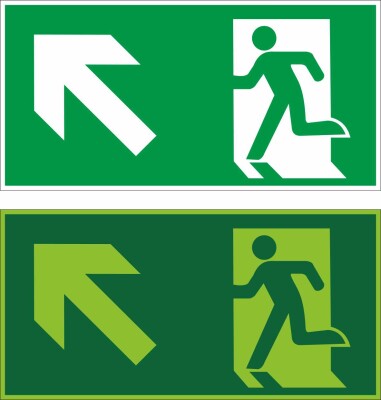 Выход налево вверх (обозначение изменения этажа или уровня) символ и стрелка