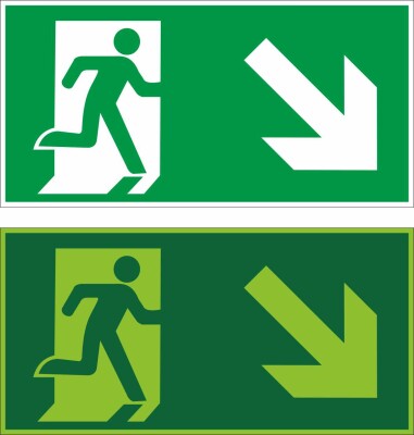 Продолжать движение отсюда направо вниз (обозначение изменения этажа или уровня) символ и стрелка