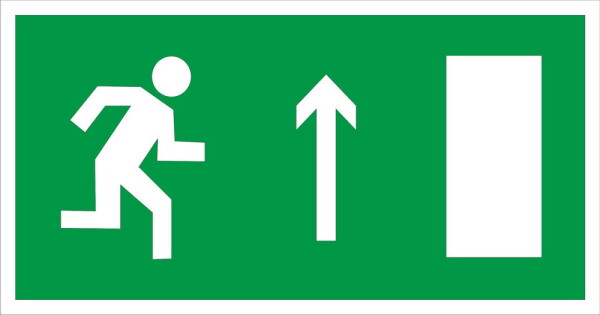 Направление к эвакуационному выходу прямо (правосторонний)