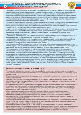 Законодательство РФ в области охраны труда и трудовых отношений